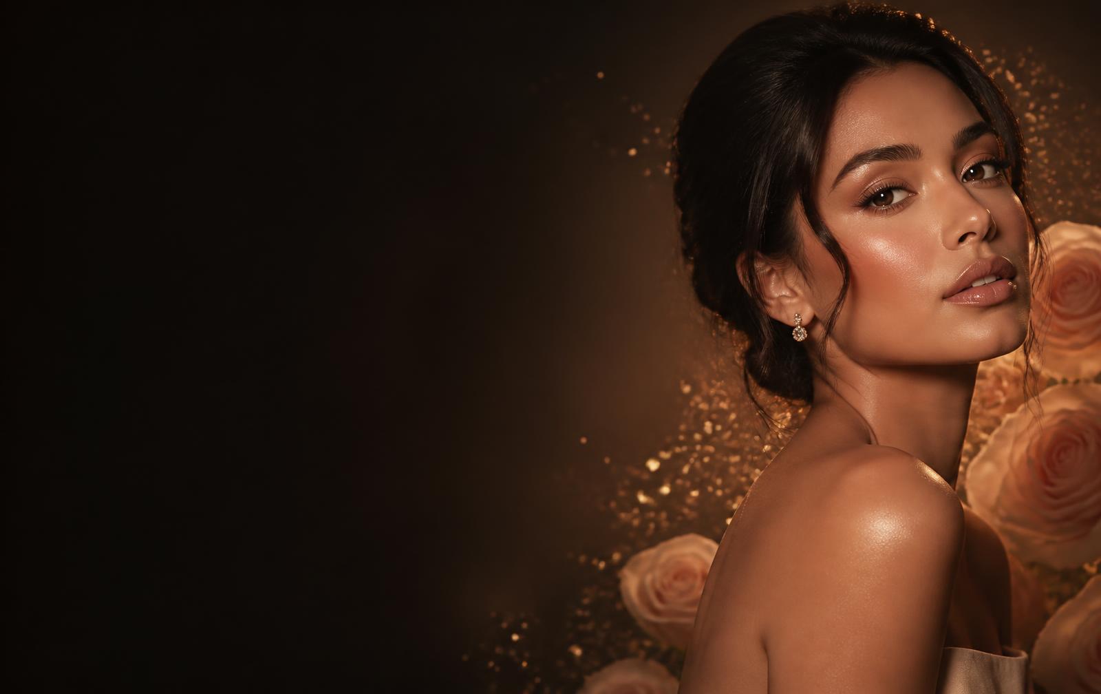 Mulher com pele iluminada em campanha da Elementar Store
